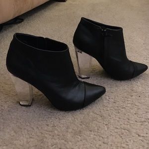 Tildon Lucite Heel Ankle Booties